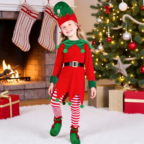 Disfraz de Elfo Navideño para Niñas Talla 8-9 Años miniatura 4