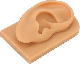 Modelo de orelha de silicone, macio, flexível, impermeável, amplificador auditivo, acessórios de exibição, molde de orelha simulado, modelo de acupuntura, para educação científica