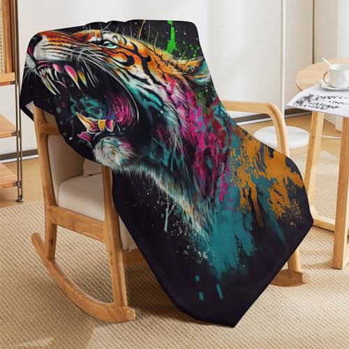 Couverture de lit tigre en flannel doux pour canapé | 180x200cm - 5