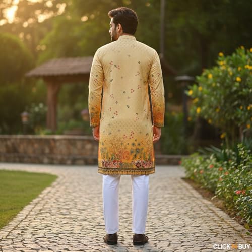 Image of Men's Traditional Kurta for Men | Ethnic Wear Kurta for Festive, Wedding & Casual Occasion | Stylish Regular Fit Kurta for Men