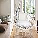 SWANEW Hamaca Colgante de 150 kg con 2 Anillos de Acero, cojín de Asiento, Flecos Trenzados, Cesta Colgante a la Intemperie, para jardín, Interior y Exterior, Impermeable, Cesta balancín, Antracita