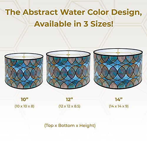 Image of Royal Designs, Inc. Trendy Decorative Handmade Drum Shade, Made in USA, 10in, HBC-8041-10-2, Cool Hues - 2 Pk