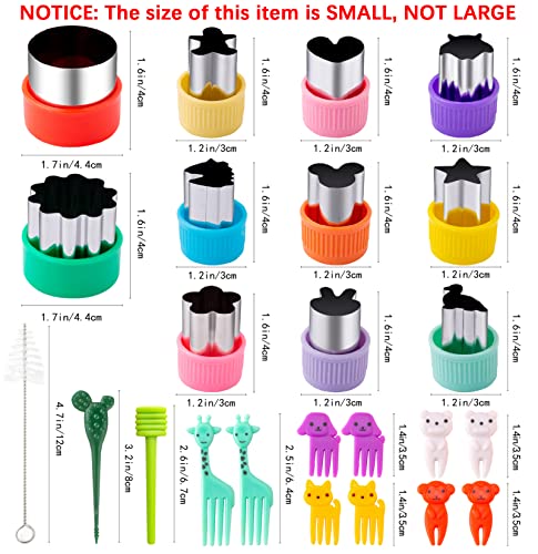 Fruit Cutters Shapes Vegetable Cutter 24 Pcs, Nifogo Mini Cookie Cutters Set With Food Picks, Dinosaur Bunny Bat Mickey Unicorn Gingerbread Man Shapes #TOP5