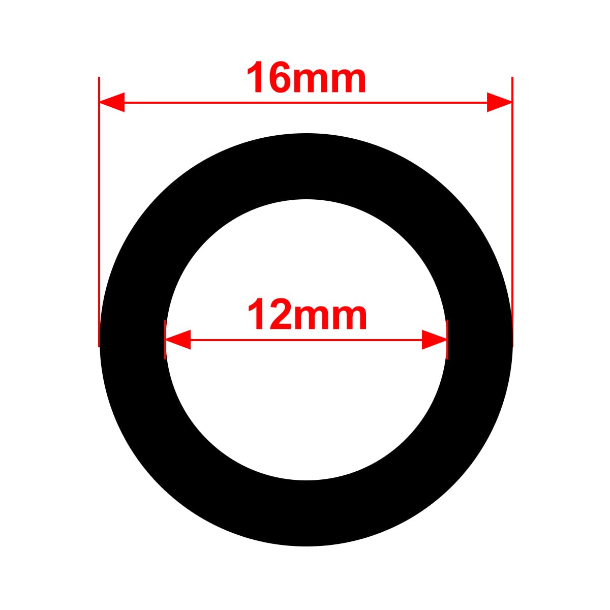 Wąż z gumy silikonowej klasy spożywczej, elastyczny, przezroczysty, do przenoszenia pompy, średnica 12 mm x średnica zewnętrzna 16 mm