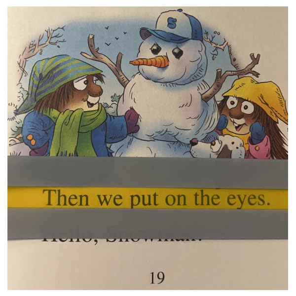 12 Pieces Yellow Guided Reading Strips Overlay Hightlight Bookmarks Help with Dyslexia for Children and Teaching Supply - Image 2