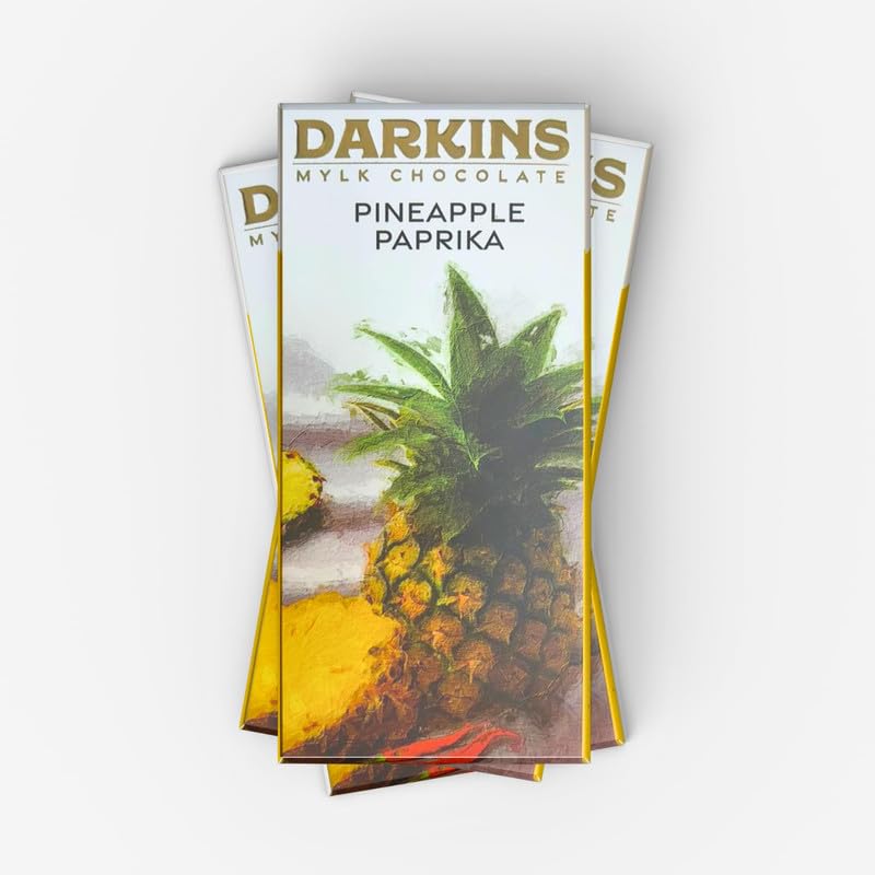 Image of Darkins Vegan Mylk Pineapple Paprika Chocolate | Unrefined Cane Sugar | Gluten-free | Hand Crafted Chocolate | 50 Gm Each Pack Of 2