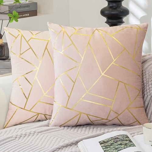 ViaElayu Housses de Coussin 40 x 40 Rose Coussins de Canapé avec ...