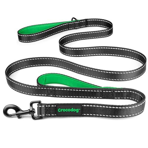 6 Foot Long Dog Leash with 2 Padded Handles – for Large and Medium Dogs – Walking Lead with Reflective Stitching and Traffic Handle for Control and Flexibility – Black 6 Foot Long Dog Leash with 2 Padded Handles – for Large and Medium Dogs – Walking Lead with Reflective Stitching and Traffic Handle for Control and Flexibility – Black
