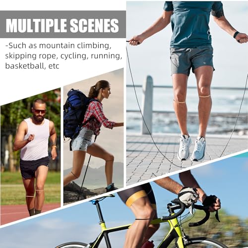 Image of Foilswirl Silicone Patella Knee Band for Basketball Patella Tendon Support Knee Pain Running Tendon Brace Support Strap(4,Black and Nude Color,M)