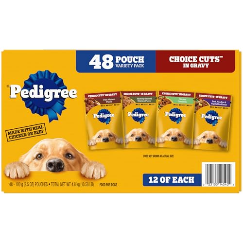 Pedigree Choice Cuts In Gravy Dog Food 48-Count Variety Pack, 3.5 oz Pouches