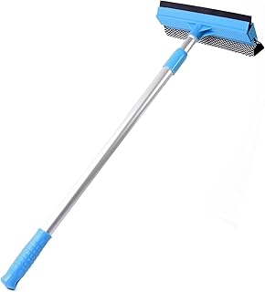 [Oh!SUTOO] ガラスワイパー 水切りワイパー 窓拭き 掃除 スクイジー 窓クリーナー 両面 伸縮 窓ガラス (ブルー)