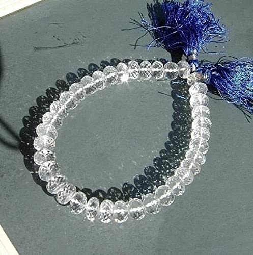 Quartz roche 10mm rondelles facettées LKBEADS fil de 30cm pour création de bijoux uniques