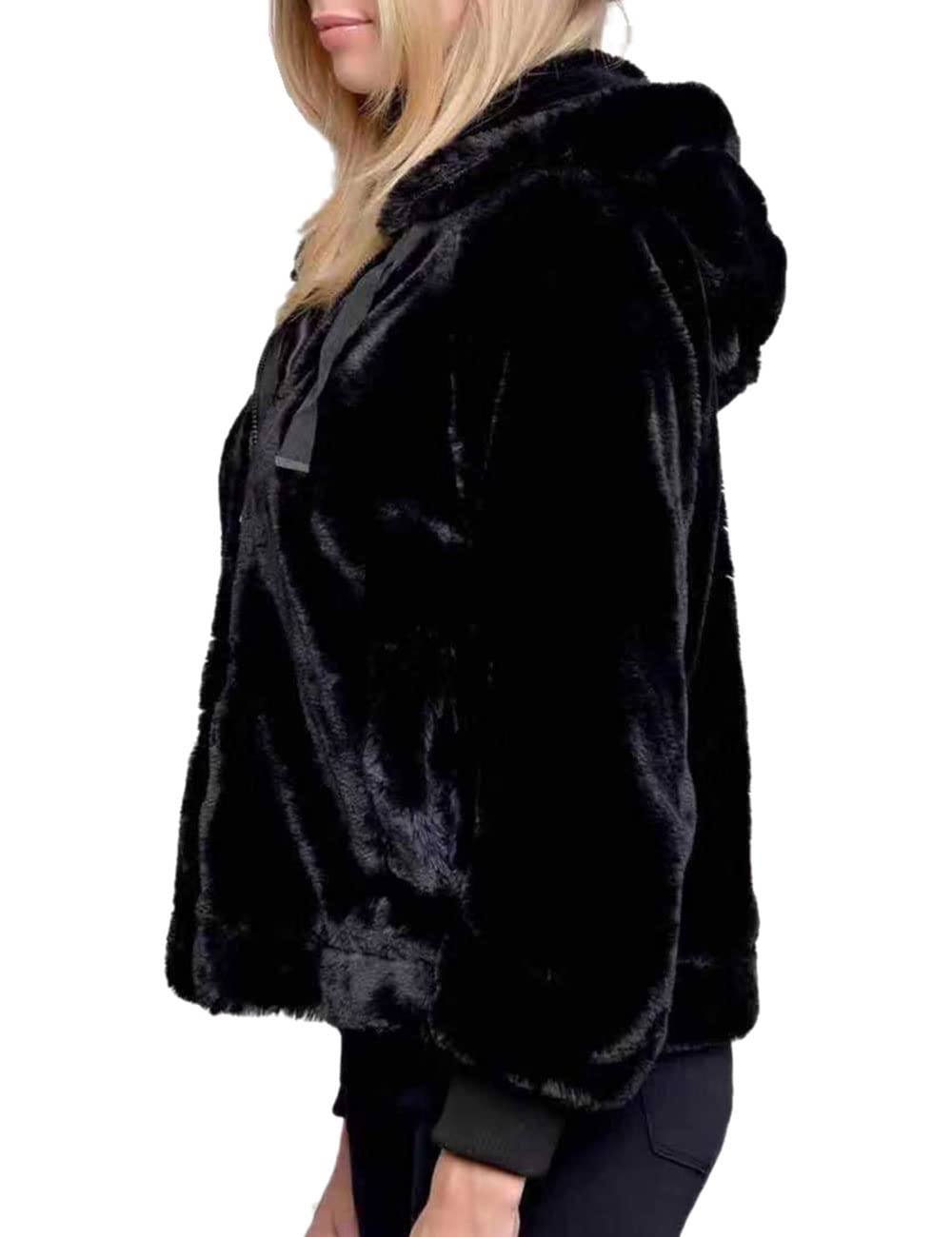 Bellivera Women's Faux Fur Jacket with 2 SideSeam Pockets, The Coat