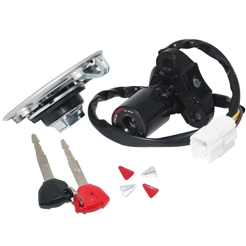 Ignition Switch Gas Cap Key Set for Kawasaki ER650 ER6N 2012-2016,EX650 ER6F 2014-2016,EX650 Ninja 650 2012-2016,EX400 Ninja 400R 2014-2017,ZX1400 Ninja ZX14R 2012-2017 Ignition Switch Gas Cap