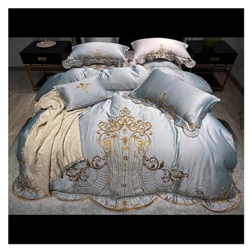Parure de lit satin de coton Enville blanc et or contre les draps rêches