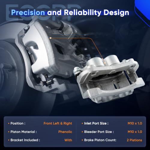Image of ECCPP 19B3339 19B3338 Front Left & Right Disc Brake Caliper Assembly | w /Bracket Fit For Infiniti For QX56, For QX80, For Nissan For Armada, For TITAN