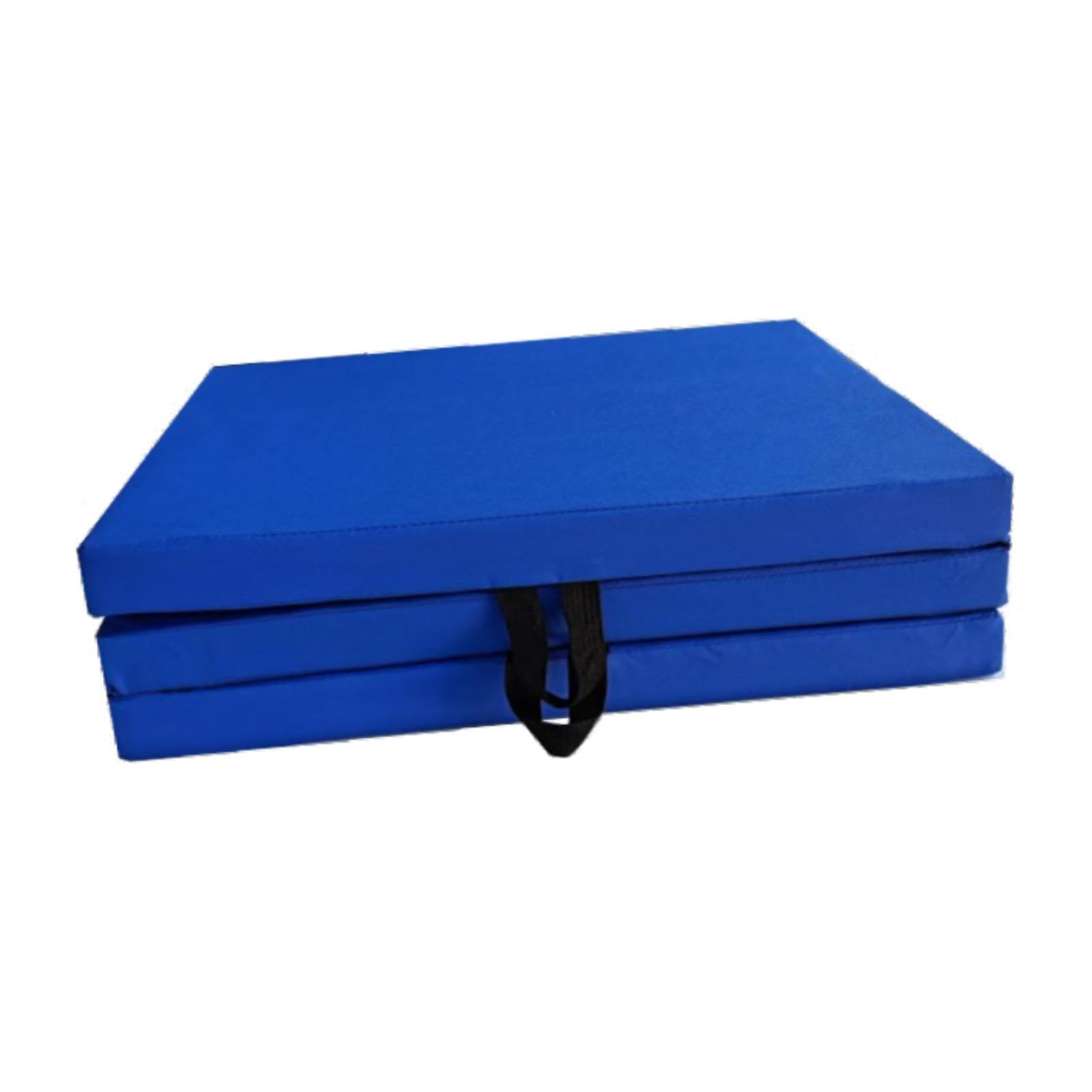 MERISHOPP Three Fold Exercise Mat Easy to Store for Women Men Aerobics Mma Pilates Pad Blue| Sports Equipment | Outdoor Sports Gear | Exercise Gear-image-13