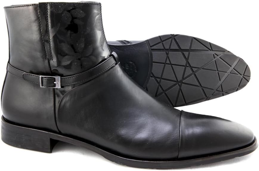 GIOVANNI CONTI 2726 Men's Leather/Patent Leather Combo Ankle High Boot