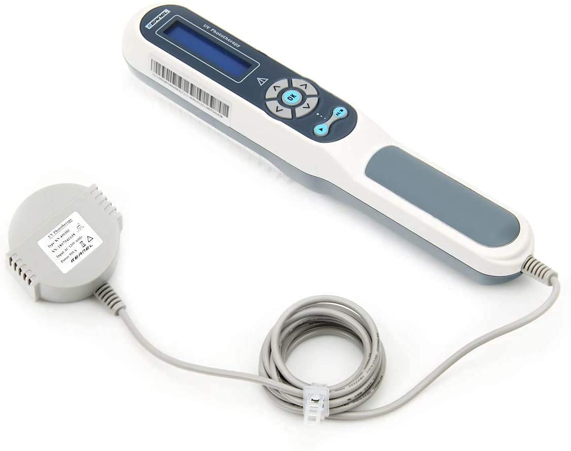 HASMI, lampada UV a banda stretta 311 nm per fototerapia, con pettine incluso, occhiali protettivi inclusi, controllo LCD digitale del timer di terapia