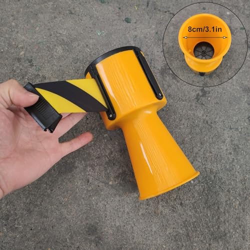 Cinta de Barrera con Conos retráctiles - Cinta de Seguridad de Rebote automático para Control de tráfico y Seguridad vehicular