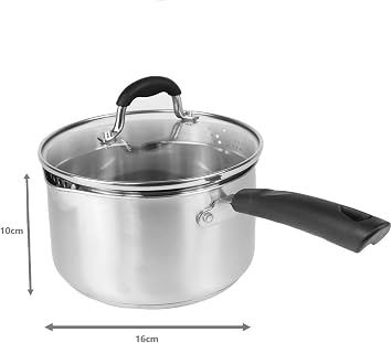 Stainless Steel Saucepan Set | Cooking Pan | Stainless Steel Pan Set | Cookware Saucepans for Gas, Ceramic, Solid-Plate Electric and Induction Hob | Cooking Pot