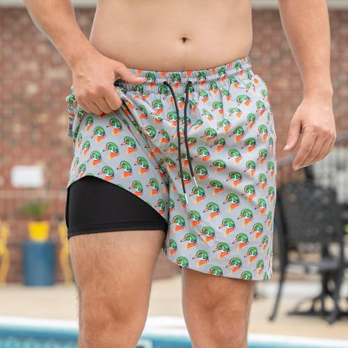 Wood Duck Head - Lined Swim Trunks3