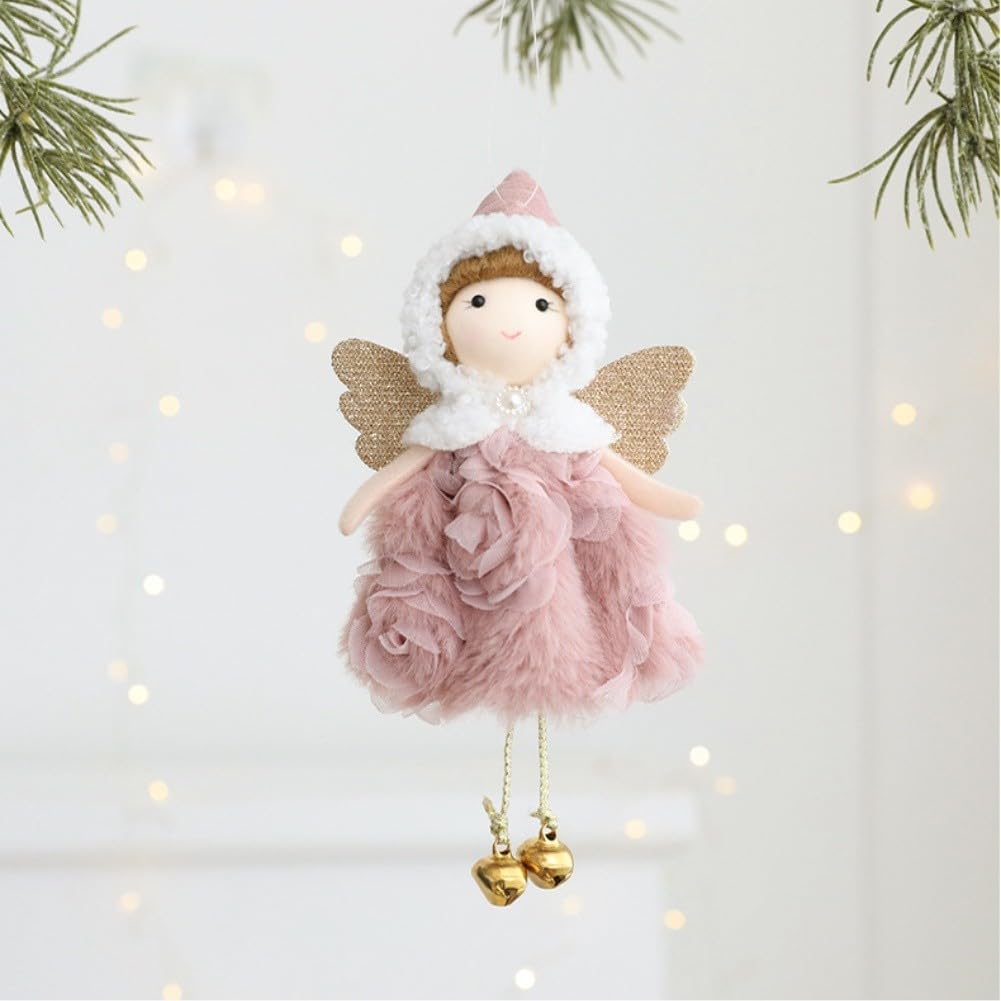 FACAIIO Decoración navideña para árbol, Navidad, vacaciones, muñeca de Navidad, colgante de ángel