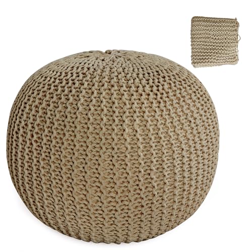 HOMBYS Unstuffed Ottoman Pouf Cover, 100% Cotton...