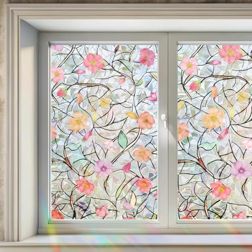 Vinilo Decorativo para Ventana con Diseño Floral y Control UV miniatura 2