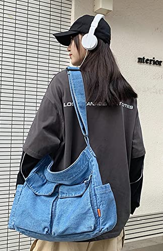 Canvas Hobo Bags For Women Denim Tote Bags Travel Shopper Shoulder Crossbody Bags Large Capacity Handbags #TOP5