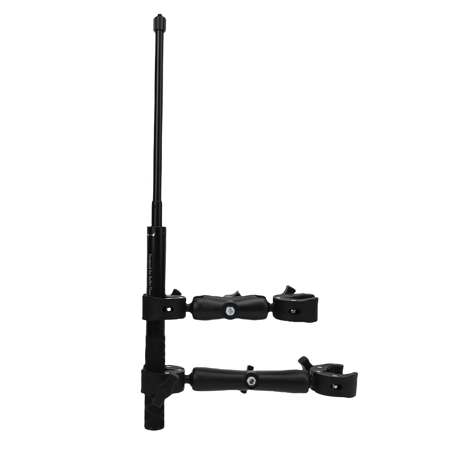 Uchwyt Kamery Motocyklowej, Uchwyt na kierownicę z Podwójnym Zaciskiem i Drążkiem do Selfie o Długości 115 Cm dla X5 X4 X3 X2 RS, Pasuje do Motocykli ATV UTV Rejestr Jazdy