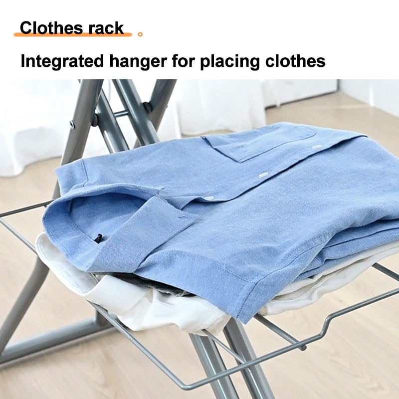 Tabla de Planchar Plegable, Tablas de Planchar con Soporte for Plancha, Altura Ajustable, Fácil Almacenamiento con Área for Guardar Ropa