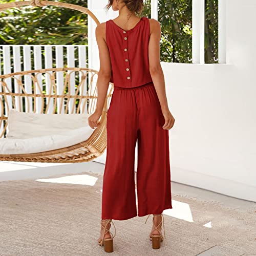 Traje de lino monocolor premium de dos piezas con sofisticada tira de botones 6