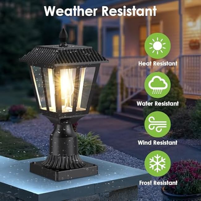 Greluna Solar Post Lights With Pier Mount Base Warm White