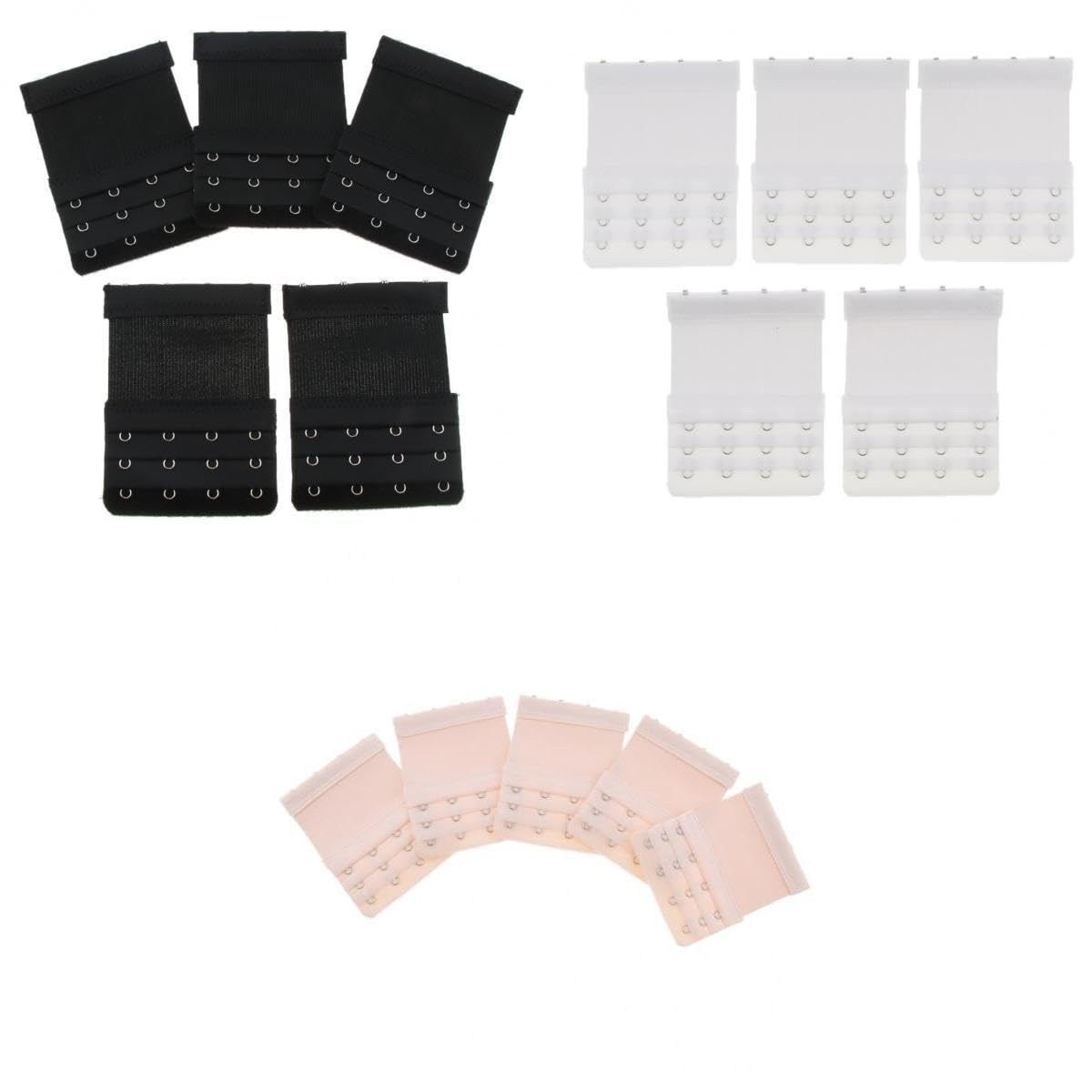 15Pack Womens Bra Extender 4 Hook 3 Rows Bra Extension Underwear Straps Multicolour-image-39