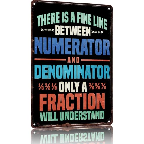 Humorous Math Quote Metal Signs 8x12 Inch, Classroom Wall Decor