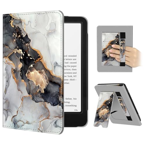 Image of Fintie Case for 7 inch /6.8 inch Kindle Paperwhite(12th /11th Generation-2024 /2021) and Kindle Colorsoft Signature Edition -Slim Foldable Stand Cover Auto Wake /Sleep for Paperwhite 2024, Cloudy Marble