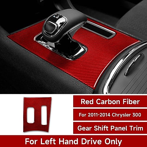 Image of Car Gear Shift Panel Decals for 2011-2014 Charger 300 / 300C / 300S / Limited /Base Accessories Carbon Fiber Interior Stickers