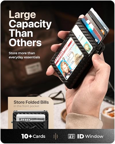 Claasico MagSafe Wallet for Men | RFID Blocking Slim Leather Card Holder with Pop-Up Mechanism | Ultra-Thin, Magnetic Design, Front Pocket Wallet, Compatible with MagSafe iPhone Models2