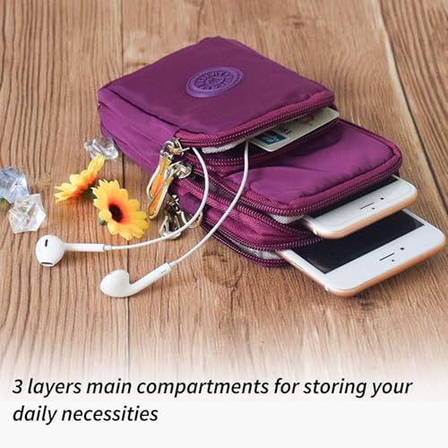 Image of WITERY Waterproof Nylon Cute Crossbody Cell Phone Purse Smartphone Wallet Bag for Women
