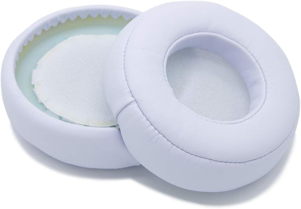 MMOBIELMMOBIEL Ear Pads Cushions Compatible with Monster Beats by Dr. Dre Pro Detox Headphones Protein Leather (White)