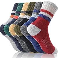 EBMORE Kids Merino Wool Hiking Walking Socks Boys Toddlers Girls Winter Thermal Thick Warm Boot Cushion Ski Snow Socks 6 Pairs