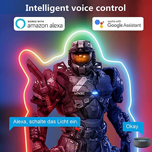 Sxlofty Neon Rope Lights, 10Ft Led Strip Lights,Rgb Rope Lights With Music Sync,Diy Lighting Mode, Compatible With Alexa,Google Assistant,Led Neon Lights For Bedroom, Living Room, Gaming Dcor #TOP1