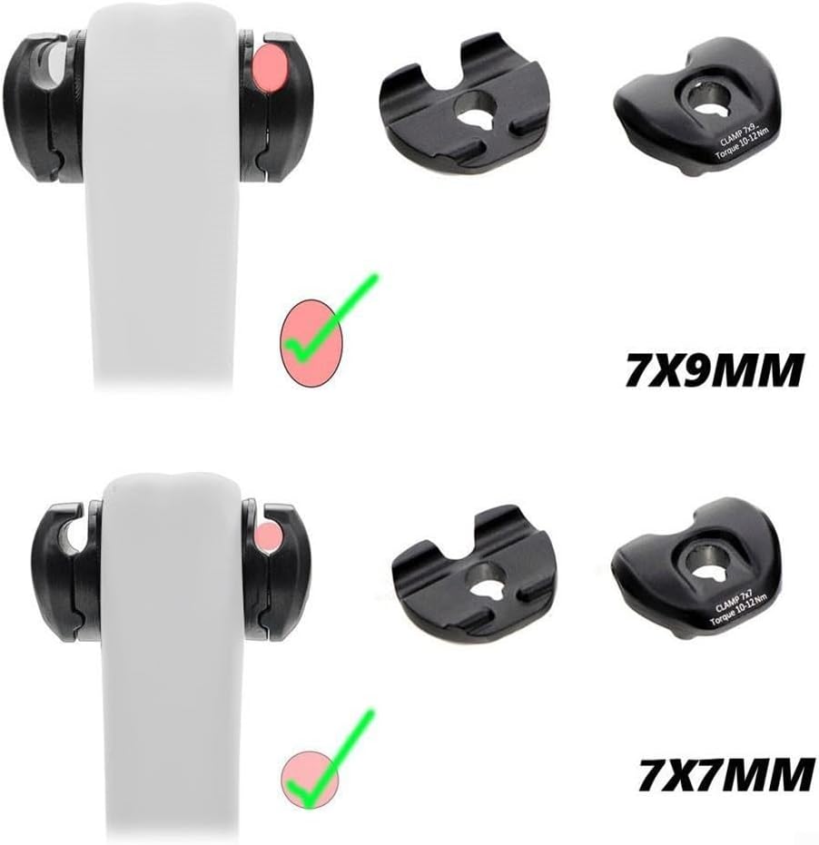 Bike Seatpost Clamp For Carbon Saddle Rails Adapter Oval Round Clip, 7×7mm/7×9mm Bicycle Seat Tube Clamp, Seat Post Tube Clip With Install Screws (7x9mm)