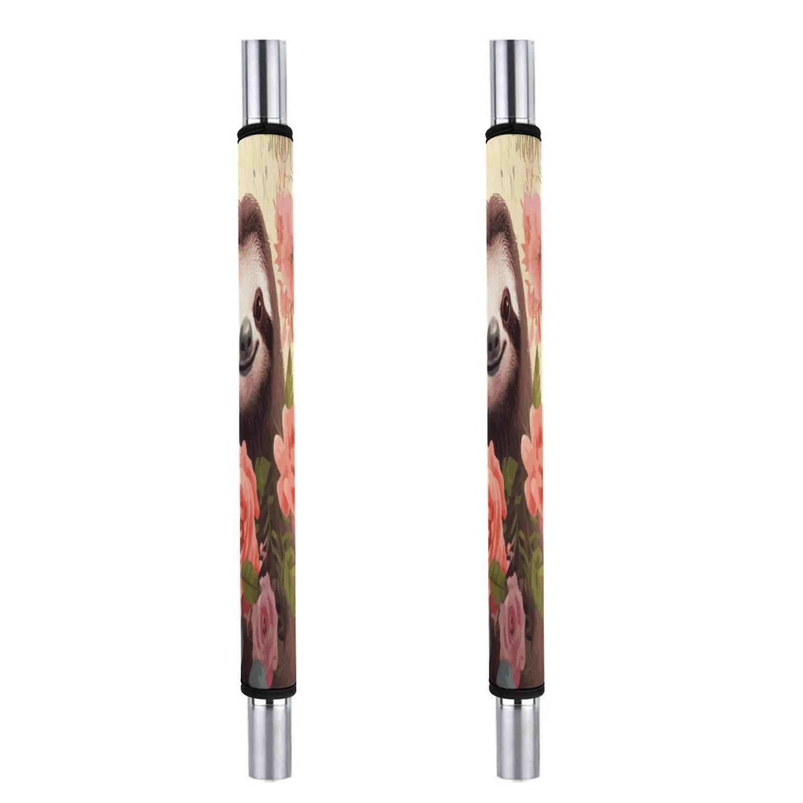 Adfgyerh Style Sloth And Flowers Refrigerator Door Handle Covers 2 Pcs, Refrigerator Handle Covers Non-Slip Fridge Handle Covers For Oven Microwave Dishwasher Appliance Door Sleeves