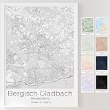 Mapdify Bergisch Gladbach personalisiertes Stadtposter, 