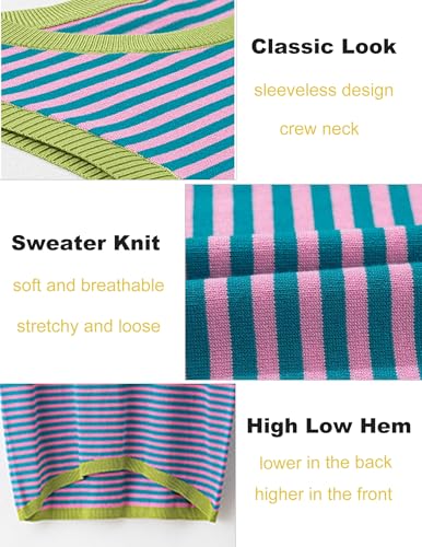Image of Zeagoo Womens Sleeveless Sweater Vest Crewneck Knit Loose Sweater Tank Tops Lightweight Shirts Blouses 2026