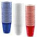 HeroFiber 18 oz Party Cups, 96 Count - Royal Blue, White, Red - 32 Each Color