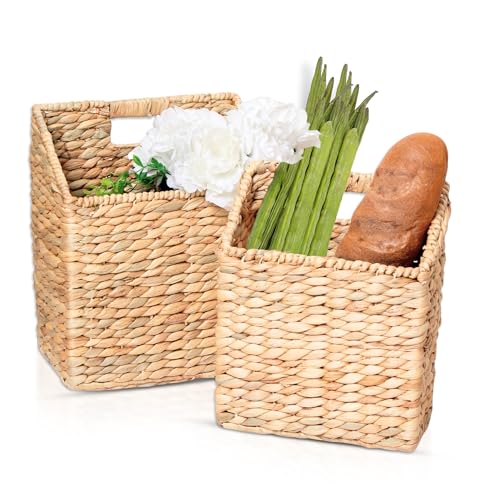 NAMVERA 2er Set Hängende Aufbewahrungskörbe aus Wasserhyazinthe –...