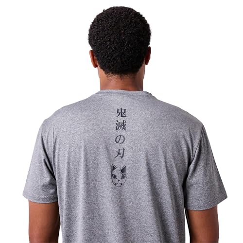 Demon Slayer Tanjiro Earring & Fox Mask Men's Athletic Heather Crew Neck Short Sleeve Performance Tee4
